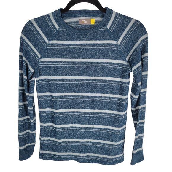 Rumi & Ryder Boys Sz M 8-10 Blue White Striped Long Sleeve Knitted Sweatshirt - Picture 1 of 10